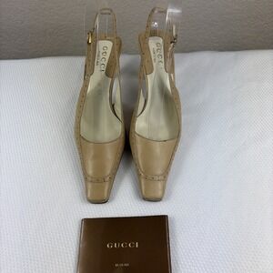 Vintage Gucci Kitten Slingback Sandal Heels Size 5B